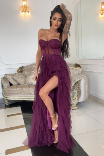 Sukienka gorsetowa fioletowa z CORDEON